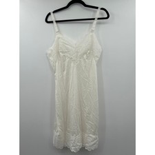 Komar Vintage Nylon Full Slip Dress Size 36 Average Lace Trim Made in USA
