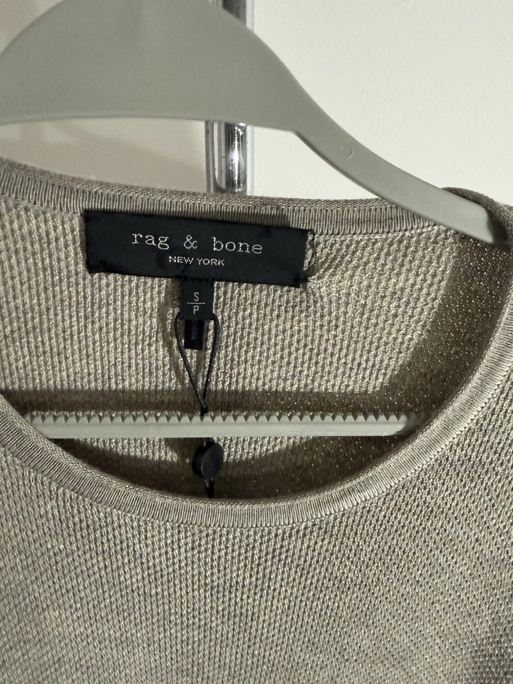 Rag & Bone Marty Wool LS Crew Sz S Silver Grey Msrp 295$ - Image 3 of 4