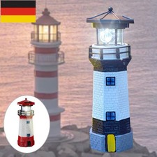 Solar Leuchtturm Leuchtfeuer LED Garten Beleuchtung Deko Solarleuchte für Balkon