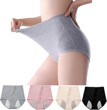 Women'S Washable Incontinence Underwear 4 Pack, Leakproof Ladies Panties High Wa