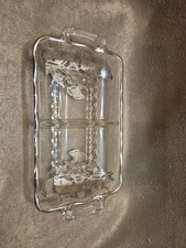 Viking Glass Princess Poppy Sterling Overlay 2 Part Divided Dish Silver City