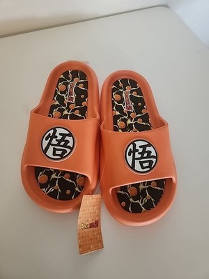 DragonBall Z Ground Up Size 9 Orange Cloud Foam Slides Sandals Slipper Mens