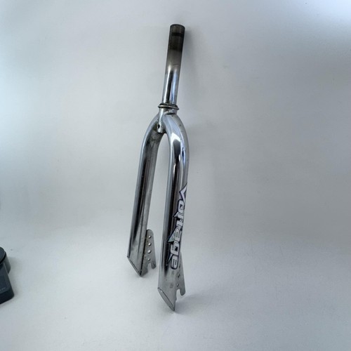 Voltage BMX Fork 20" 1" Threaded Chrome Freestyle Peg Dropouts Old School B05 - Picture 1 of 23