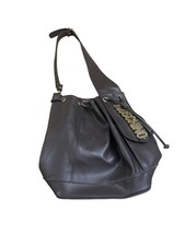 Borsa a secchiello Moschino usata in pelle nera con coulisse
