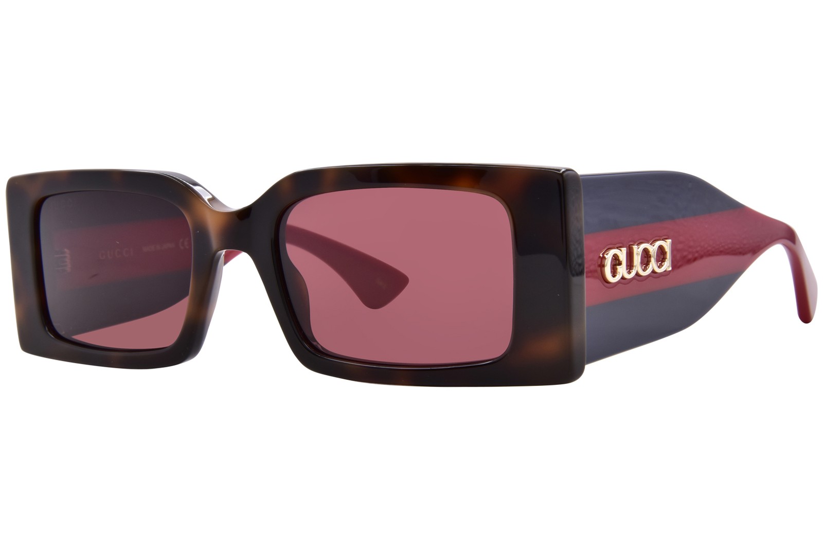 Солнцезащитные очки Gucci GG1860S 002 Женские HavanaСинийКрасный прямоугольной формы 52 мм 63790₽