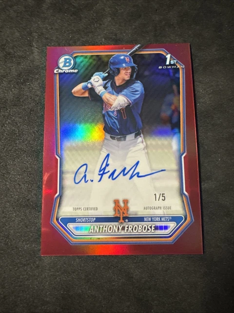 2026 Bowman Chrome Anthony Frobose Auto True Red Refractor #d 1/5 Mets