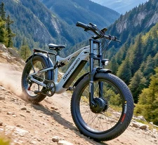 Adult Mountain Electric Bike 2000W 26" Fat Tire 48V 17.5Ah E-bike 28MPH OilBrake
