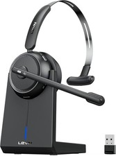 Wireless Bluetooth Headset with Mic Charging Base Noise Cancelling for Work