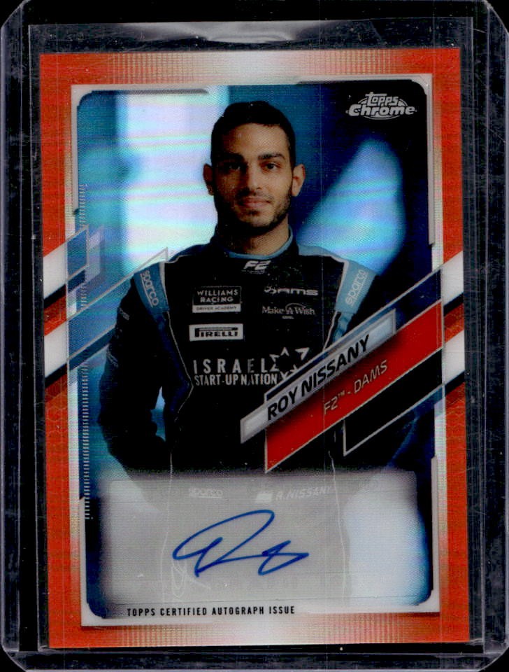 2021 Topps Chrome Formula 1 Roy Nissany F1 Auto Orange Refractor F2 #12/25