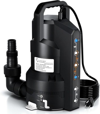 3/4HP 4500GPH Automatic Sump Pump W/ 6 Modes Clean/Dirty Submersible Water Pump