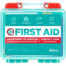 85 Piece First Aid Kit for Minor Cuts and Scrapes Treatment Cleaning Protection