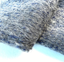 DARK GREY + BLUE HUE BOILED WOOL SOFT LUXURY FOSTED HEAVY KNIT MADE IN ITALY D55