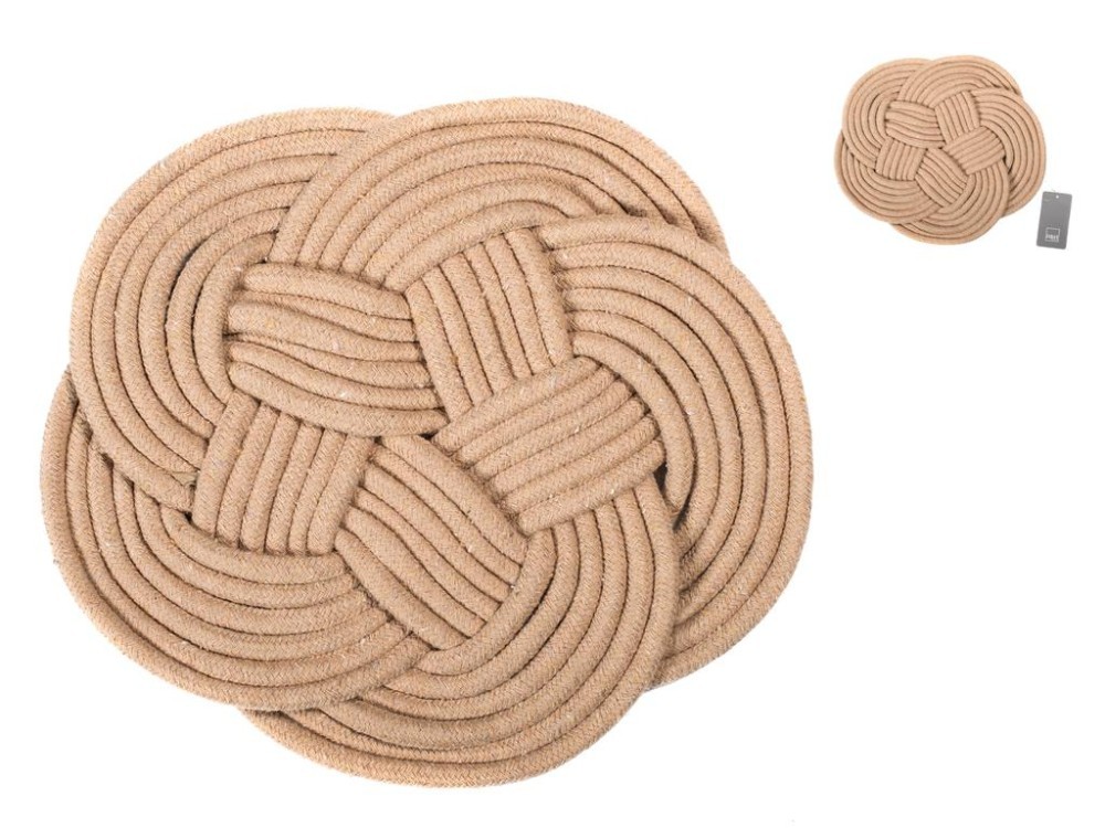 Cotton Trivet Flower Beige 27Cm H&H