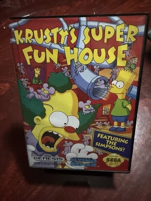 Krusty's Super Fun House - Sega Genesis BOX & SLEEVE ONLY! Fast Shipping OEM