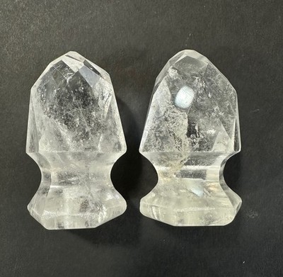Rock Crystal Chandelier Sconce Quartz Pendant Prisms Lamp Finial Finer 62mm 2pc