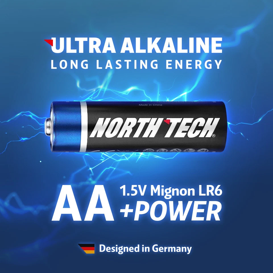 AA Batterien 100 Stück Ultra Alkaline Leistungsstark North Tech MHD 2034 - Bild 2 von 4