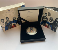 2021 THE WHO SILVER PROOF 1OZ 2 POUND COIN BOXED COA