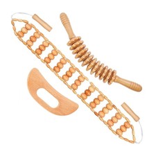 3PCS Wood Therapy Massage Tools, Lymphatic Drainage Body Sculpting Wooden...
