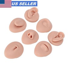7pcs/set Silicone Ear Eye Nose Mouth Model Body Parts Practice Piercing Tool