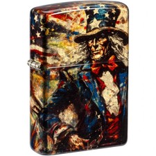 Zippo 47145, Uncle Sam Americana Design, 540 Fusion Brass Lighter