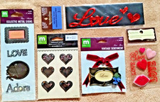 5 packs Valentine Dimensional Stickers  Metal Embellishments NOS