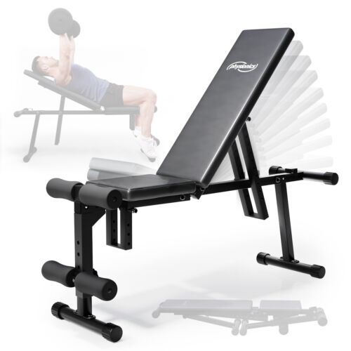 Physionics® ławka treningowa składana ławka skośna płaska ławka treningowa ławka fitness - Zdjęcie 1 z 12