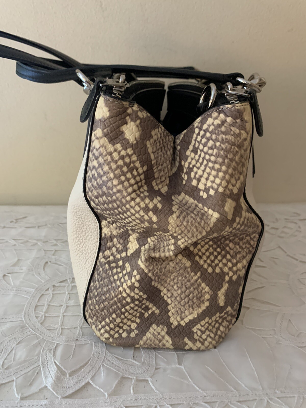 COACH  Exotic Python Soft White Satchel Shoulder … - image 4