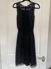 Dolce and Gabbana D&G Black Silk Ruffle Dress Size IT40/ UK 8