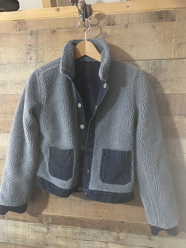 GAP Kids Denim Trucker Jacket Sherpa Reversible XL 14 Blue 124 - Picture 6 of 8