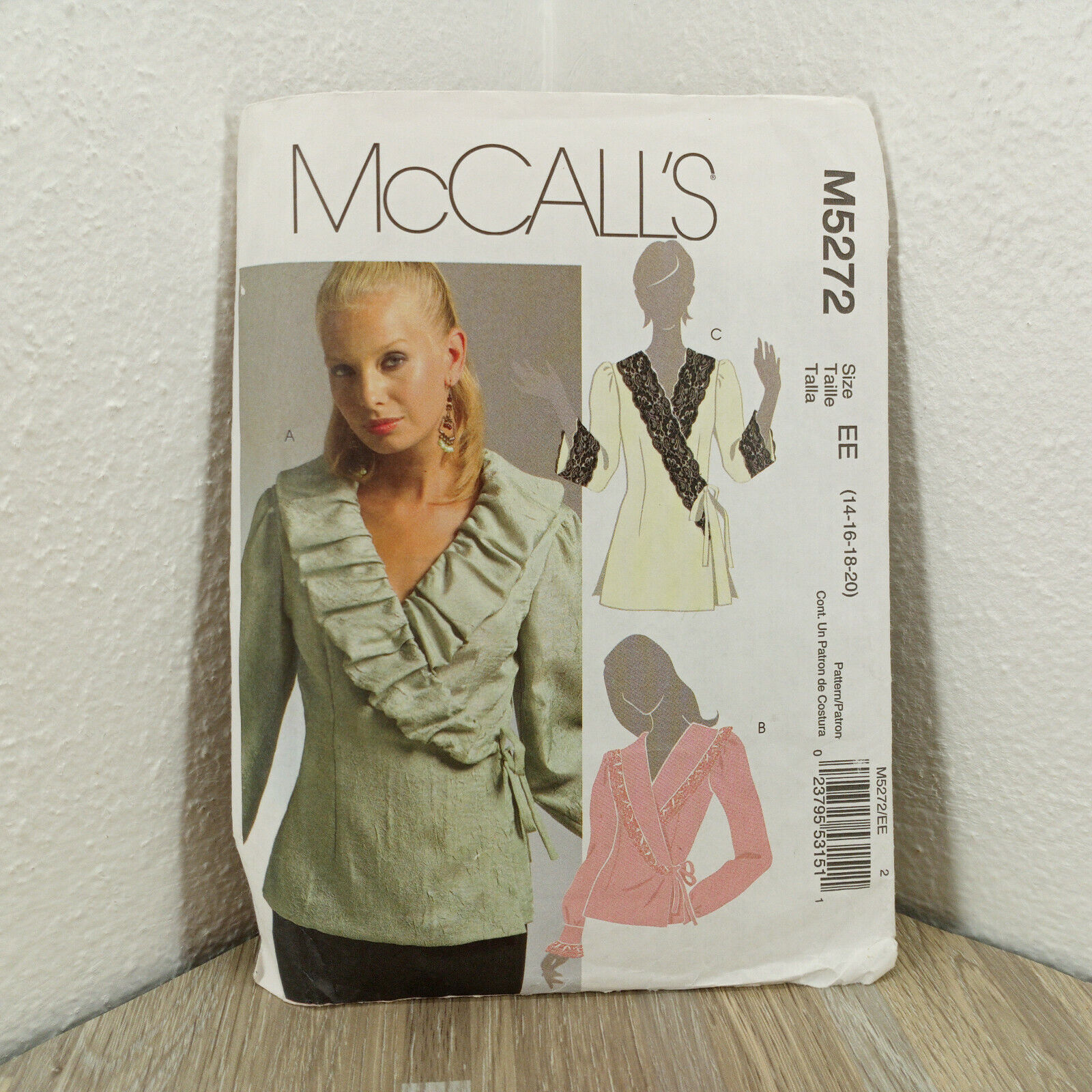McCalls Pattern M5272 Tops Wrap Blouses Tunic