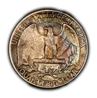 1935 25c Silver Washington Quarter - Luster - Rainbow Toning - SKU-Z4463