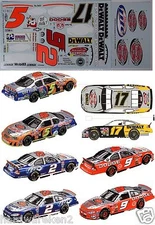 NASCAR DECAL 2003 #2 #5 #9 & #17 VICTORY LAP PAST CHAMPIONS SUPPLEMENT JWTBM