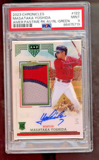 2023 Panini Chronicles America's Pastime MASATAKA YOSHIDA Green AUTO 3/5 PSA 9