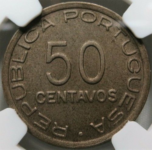 MOZAMBIQUE Portuguese PORTUGAL colonial 50 centavos 1936 NGC MS 63 UNC Nickel - Picture 2 of 3