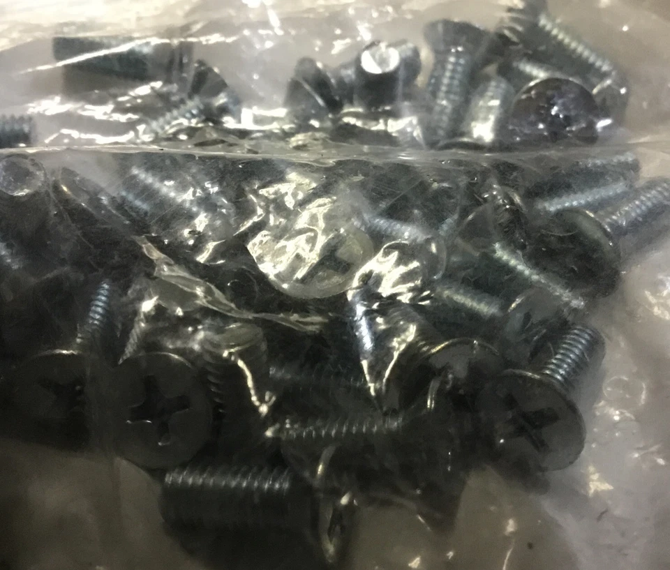 Tornillo de máquina de cabeza plana Phillips 10-32 x 1/2 chapado en zinc (350 piezas) 7 bolsas de 50 Foto 2 de 3