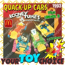 McDonald's 1993 LOONEY TUNES QUACK-UP CARS Vehicle Variation Car YOUR Toy CHOICE