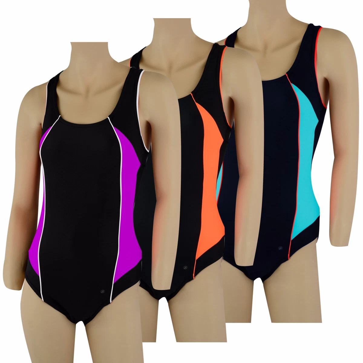 ACCLAIM Pisa Ladies Girls Racer Back Shelf Bra Swimming Costume Swim Suit