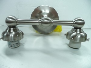 Pottery Barn Sussex Double Bathroom Sconce Satin Nickel No Shades