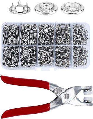 200 Sets Druckknopfe mit Zange, Metall Druckknopf Set, Druckknöpfe Ohne Nähen, F