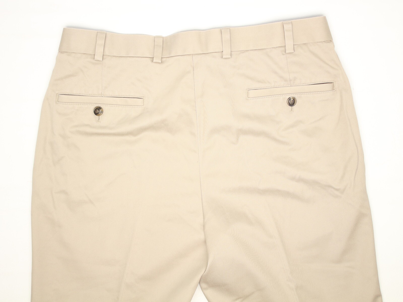 Brooks Brothers Mens Khaki Pants 34x28 Solid Beige Flat Front Cotton Trousers eBay