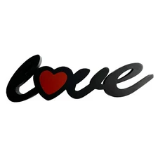 16"L Hanging Wooden Cutout Word Sign with Heart Wall Decor Free Standing Sign