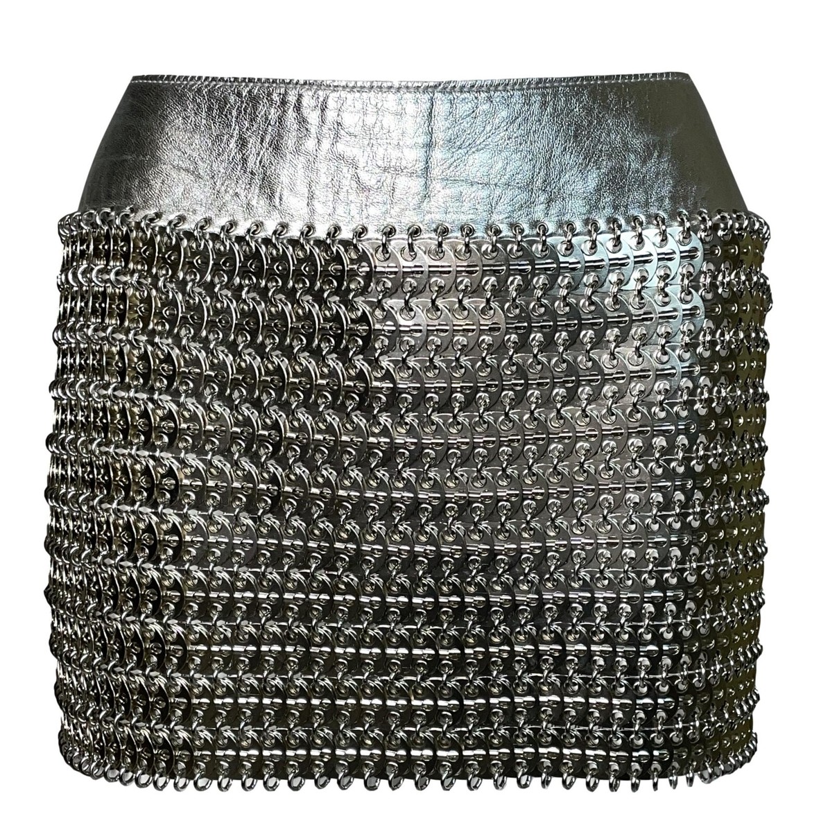 【関税&送料込み】Dolce & Gabbana Skirt Clothing S/S 2003 Dolce & Gabbana Runway Silver Chainmail Metal
