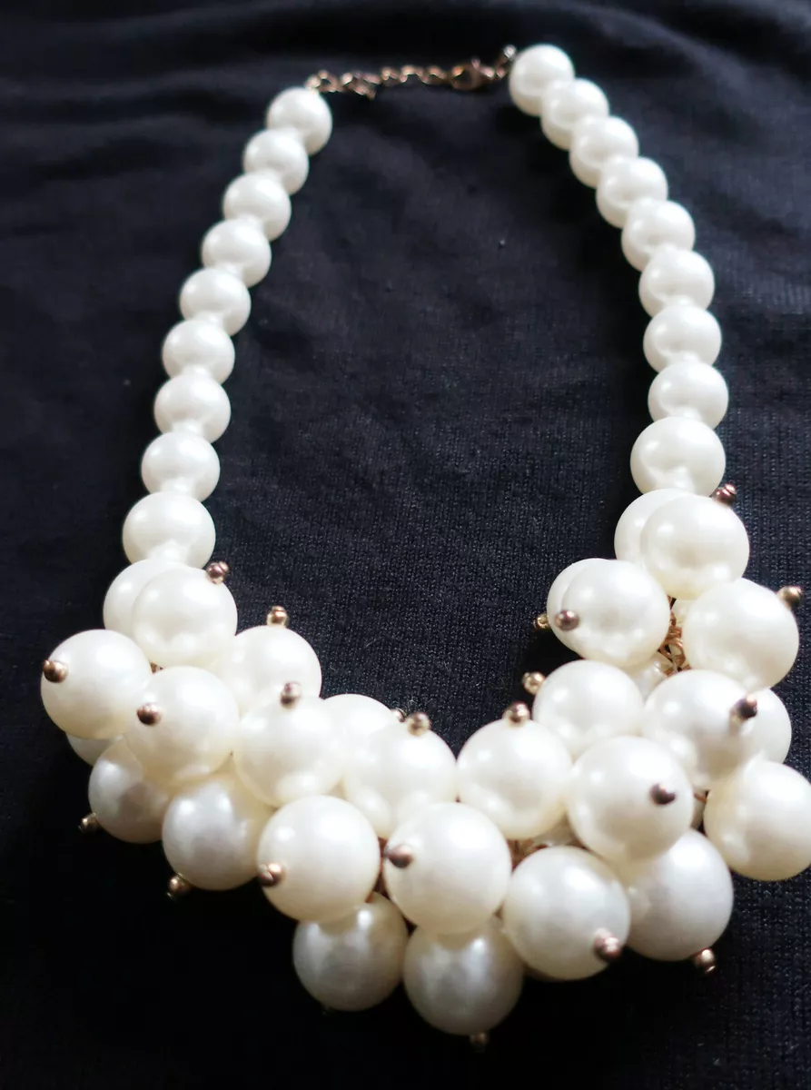 Chunky ARTIFICIAL PEARL Statement Necklace 46 cm 18