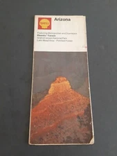 1970 ORIGINAL SHELL OIL ROAD MAP ARIZONA ROUTE 666 PHOENIX TUCSON GRAND NEW 