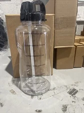 Motivational Water Bottle BPA Free 3.8L/128oz Jug w/Straw and Time Tracker Gym