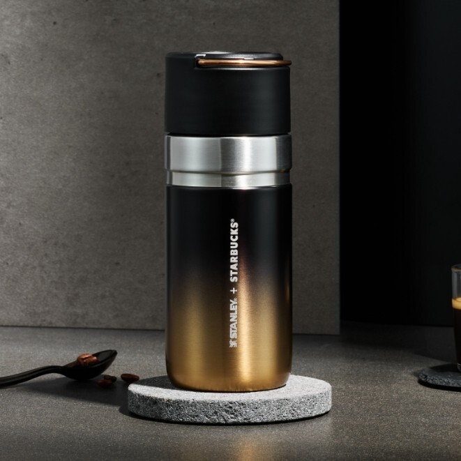 STARBUCKS Korea 2024 Black Gold Gradation Stanley Stainless
