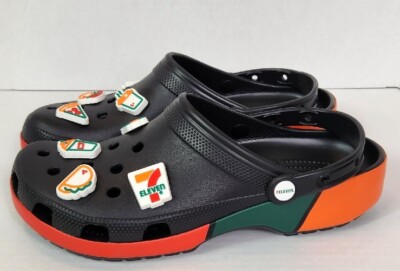 Crocs Classic  7-Eleven Sandals Black Orange  Green Red 7-11 Men\'s Size 13 NEW Crocs X 7-Eleven Classic Clog with Jibbitz Black Orange  main image 2