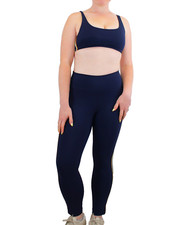 Tory Burch Yoga Set Legging and Bra Matching Activewear, Navy Stripe Medium 256