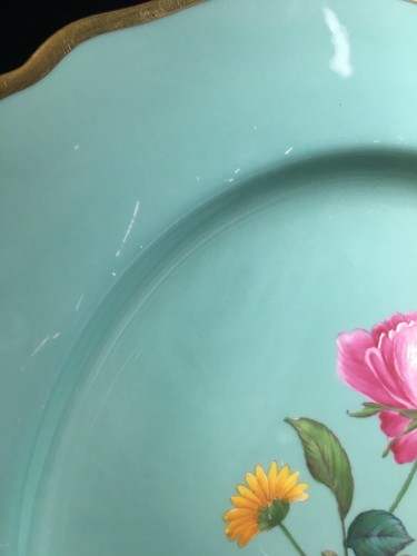 (11) c1900 Spode Copelands HandPainted Celadon 10.5 DINNER PLATES A. Ball Y4593 - Picture 12 of 12