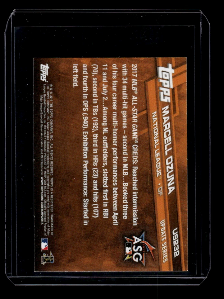 2017 Topps On Demand Baseball Update Mini Marcell Ozuna #US232 Blue Parallel /10 - Image 2 of 2